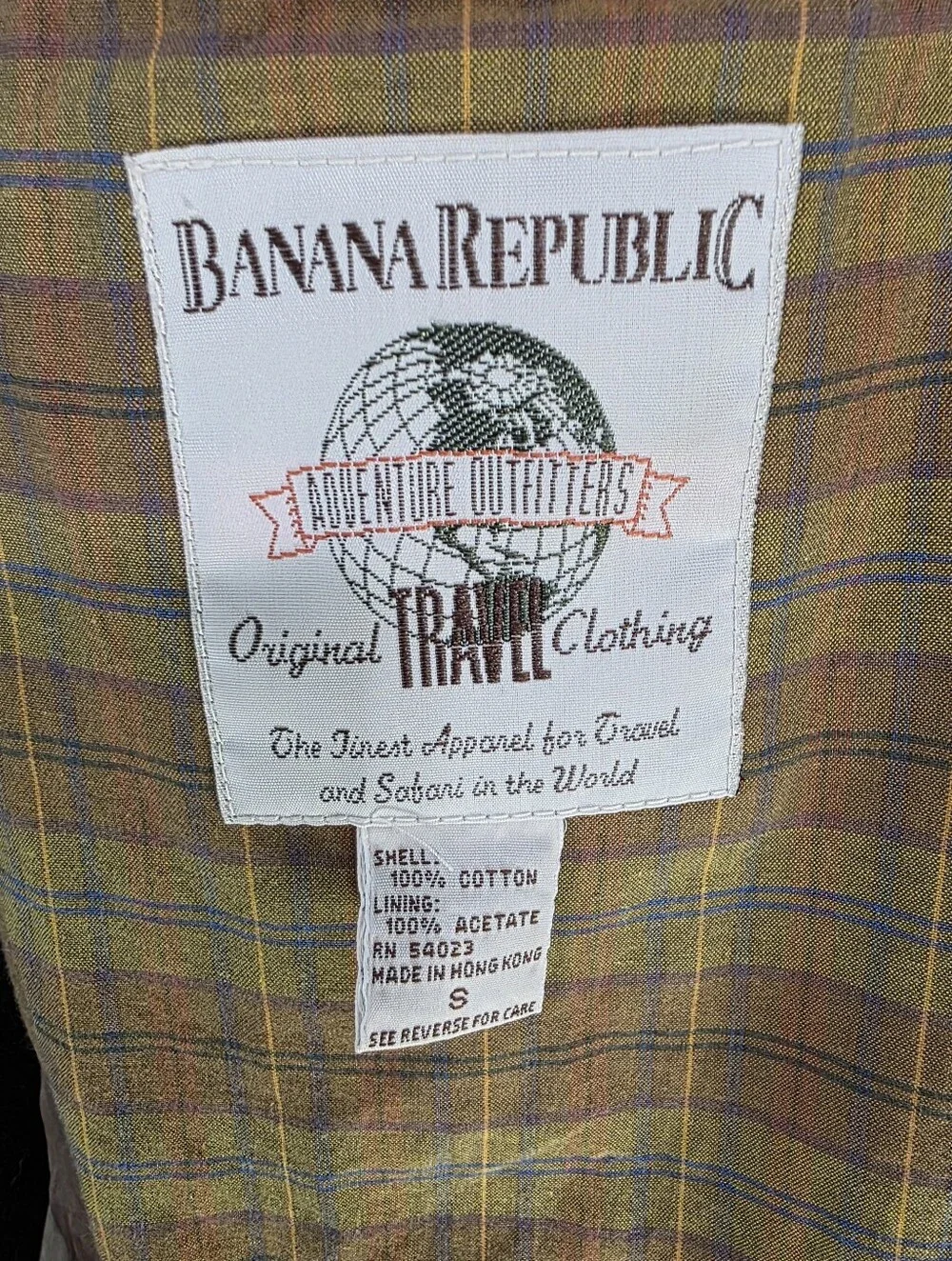 VTG 2003 Banana Republic Classic Lightweight Plaid Cotton Blazer/Sports Coat. S